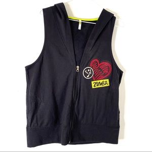 Zumba Fitness Hooded Zipper Sweater Vest